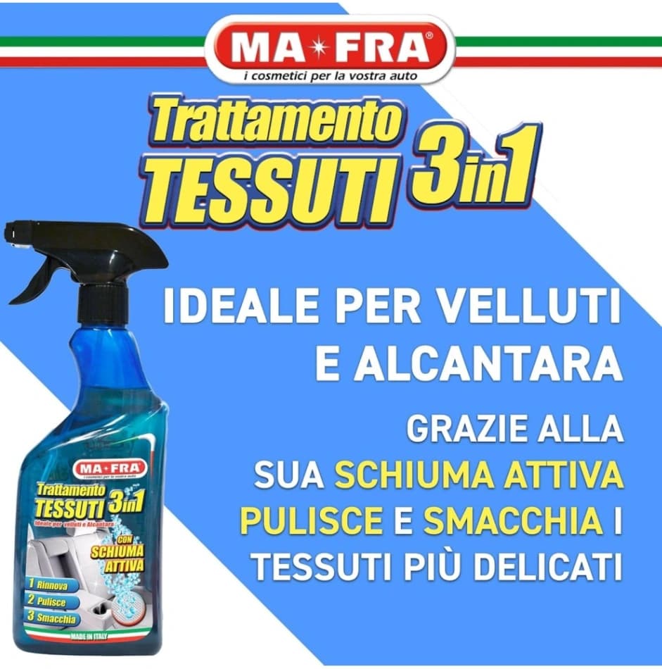 Trattamento Tessuti per pulizia interni auto in tessuto MAFRA ml 500 spry 2